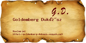 Goldemberg Dukász névjegykártya